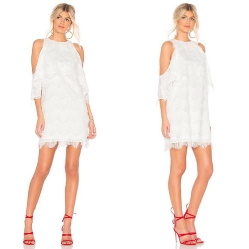 Elliatt Bass Dress White Fringe